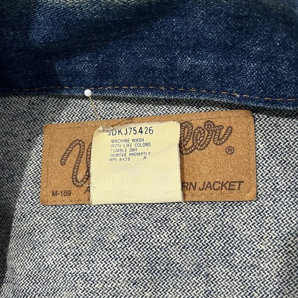 Vintage Wrangler Denim Western Trucker Jacket Coat Size 42 80s 90s M159 74140NV